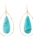Turquoise Magnesite Teardrop Statement Earring