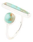 Blue Turquoise Size Adjustable Sterling Silver Ring