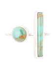 Blue Turquoise Size Adjustable Sterling Silver Ring