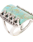 Blue Turquoise Sterling Silver Slice Statement Ring