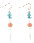 Turquoise Sol Charm Drop Earrings