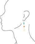 Turquoise Sol Charm Drop Earrings