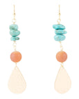 Turquoise Sol Charm Drop Earrings