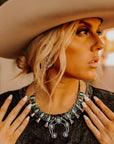 Turquoise Stone Cowgirl Hat Stud Earrings