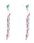 Turquoise Woven Seed Bead Earrings