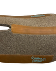 Chocolate Grey 100% Compressed Rounded Wool Pad- Turquoise Stitching