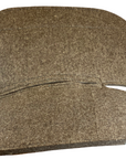 Chocolate Grey 100% Compressed Rounded Wool Pad- Turquoise Stitching