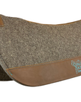 Chocolate Grey 100% Compressed Rounded Wool Pad- Turquoise Stitching