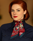 Burgundy Holiday Western Skinny Mini Wild Rag Scarf / Cowgirl Necktie