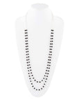 Two Row Onyx and Sterling Silver Necklace