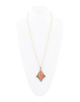 Valerie Orange Sponge Coral and Golden Pendant Necklace