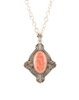 Valerie Orange Sponge Coral and Golden Pendant Necklace