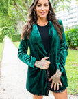 Hunter Green Velvet Blazer-clearance
