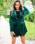 Hunter Green Velvet Blazer-clearance