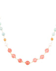 Watermelon Kiss Mint Jasper Golden Long Necklace