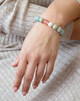 Watermelon Kiss Mint Blue Jasper Stretch Bracelet