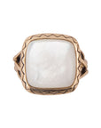 Wave of White Mother of Pearl Golden Ring