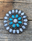 Blue & White Turquoise Concho 1.5" W212
