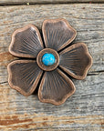 Copper Flower Turquoise Concho 1.5" W111S