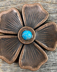 Copper Flower Turquoise Concho 2" W111L