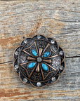 Copper Turquoise & Crystal Concho 1.5" W138L