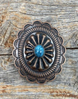 Copper Turquoise Oval Concho 3/4” W179S
