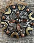 Floral Dots Antique Silver Western Concho 1.5" W147L