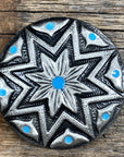 Starburst Antique Silver Turquoise 1.5" Concho W214L