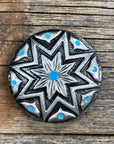 Starburst Antique Silver Turquoise 1" Concho W214S