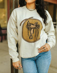 Western Saddle Graphic Sweatshirt