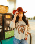 Western Valley Ranch Raw Hem Graphic Sweater