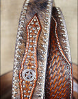 Western Cowboy Belt Nocona Hair Star Concho Brown Leather 34-46 Ines
