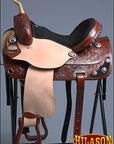 Hilason Western Horse Treeless Trail Barrel American Leather Saddle