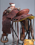 Hilason Western Horse Wade Saddle American Leather Ranch Roping Mahogany