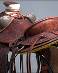 Hilason Western Horse Wade Saddle American Leather Ranch Roping Mahogany