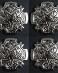 Western Screw Back Concho 1.5In Bright Silver Star Saddle Cowgirl Hilason