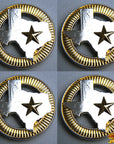 Western Screw Back Concho 1.5 In Texas Star Gold Silver Round Saddle