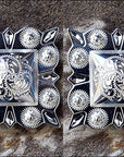 Western Screw Back Concho German Silver 1.5 In Square Cowgirl S Hilason