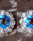 Western Screw Back Concho Nickel Finish Berry Saddle Bling Cowgirl