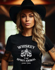 Whiskey Is My Spirit Animal Graphic Tee - Bourbon Cowgirl