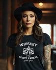 Whiskey Is My Spirit Animal Graphic Tee - Bourbon Cowgirl