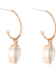 White and Golded Calcite Drop Earrings