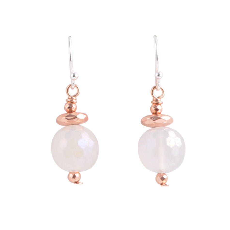 White and Grey Agate Earrings