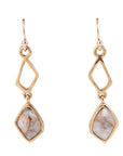 White Calcite Matrix and Bronze Drop Earrings