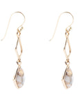 White Calcite Matrix and Bronze Drop Earrings