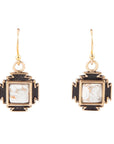 White Jasper Aztec Earrings