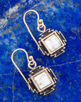 White Jasper Aztec Earrings
