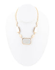 White Mother of Pearl and Golden Bronze Statement Necklace