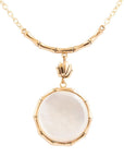 White Mother of Pearl Golden Statement Pendant Necklace