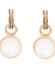 White Mother of Pearl Spotlight Golden Drop Earrings